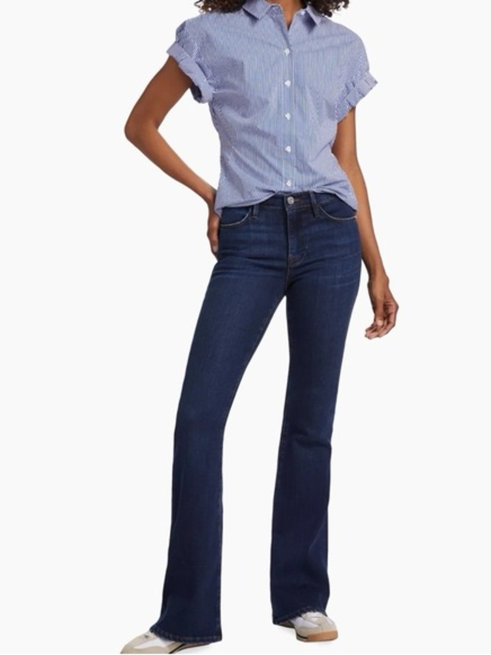 Frame Denim Women’s Le High Flare Jeans Stretch Dark Blue In Loma Vista Size 25